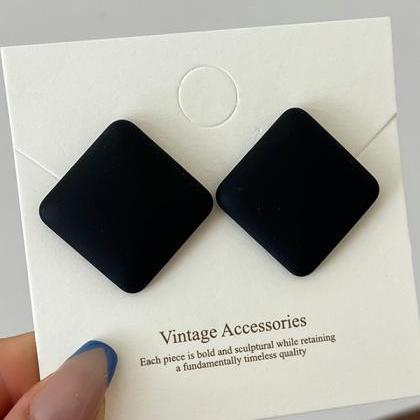Black Simple Casual 4 Colors Geometric Earrings