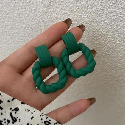 Green Simple Geometric Acrylic Geometric Ring