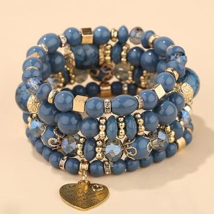 Blue Original Vintage Beads Bracelet