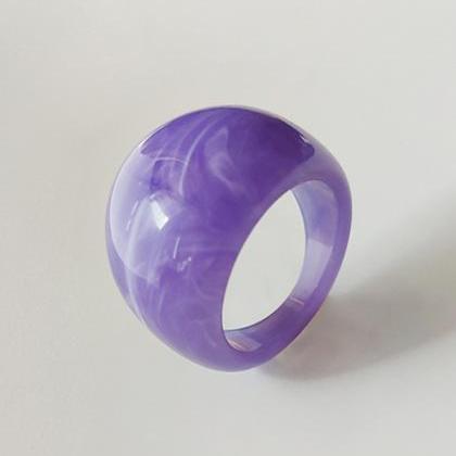Purple Original 9 Colors Geometric Resin Ring