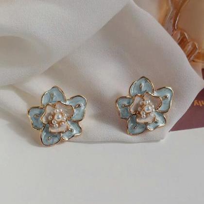 Blueoriginal Vintage Flower Shape Beads Earrings