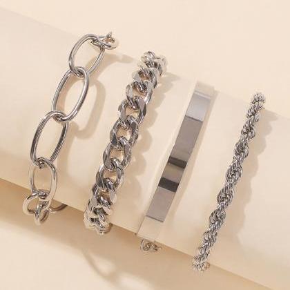 Silver Original Cool Statement Chains Bracelet