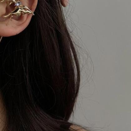 Gold Urban Butterfly Shape Asymmetric Earrings..