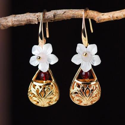 Original Geometry Floral Split-joint Earrings..