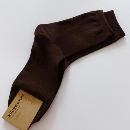 Deep Brown Simple Casual 12 Colors Socks