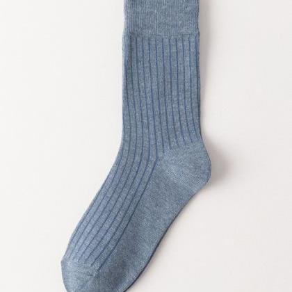Blue Casual Simple 10 Colors Socks