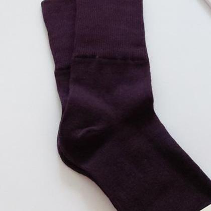Purple Casual Simple 9 Colors Socks