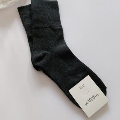 Deep Gray Casual Simple 9 Colors Socks