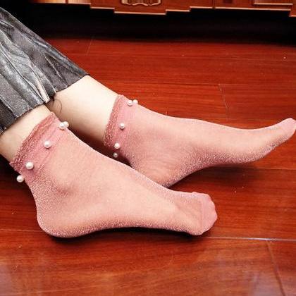 Pink Original Urban Beaded Socks Accessories