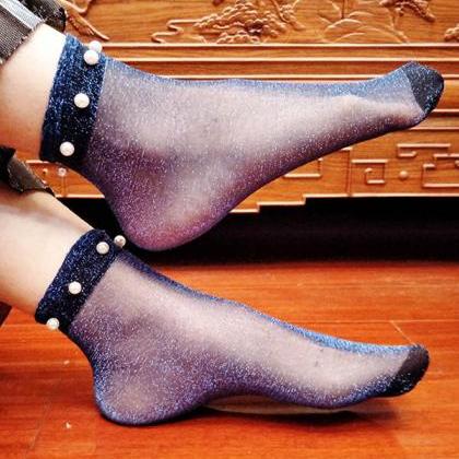 Blue Original Urban Beaded Socks Accessories
