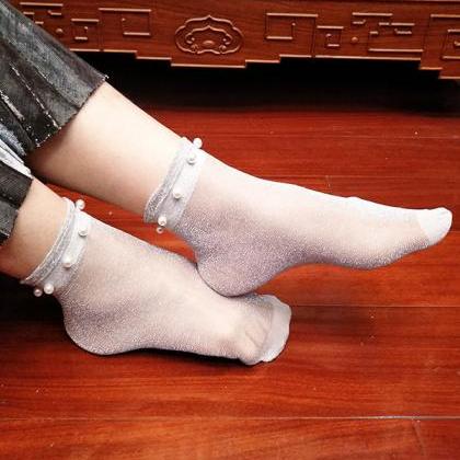 Milk White Original Urban Beaded Socks Accessories