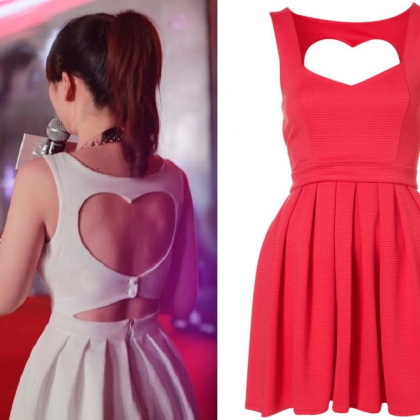 Cut Out Back Heart Backless Dress