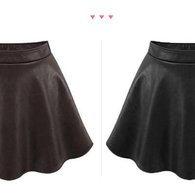 Faux Leather Soft Pu Plus Size Skirt