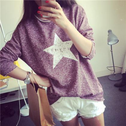 Pullover Casual Long Sleeved Shirt Sweaters