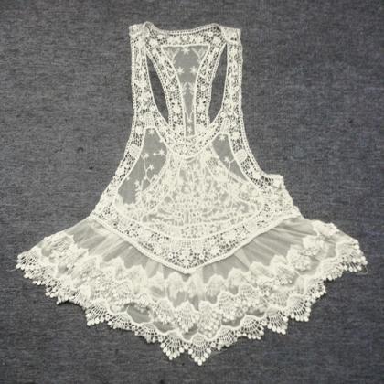 Lace Crochet Hollow Beach Dress Vest