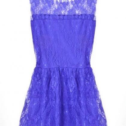 Slim Purple Lace Party Dress