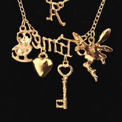 Delicate Women's Key Heart Necklace