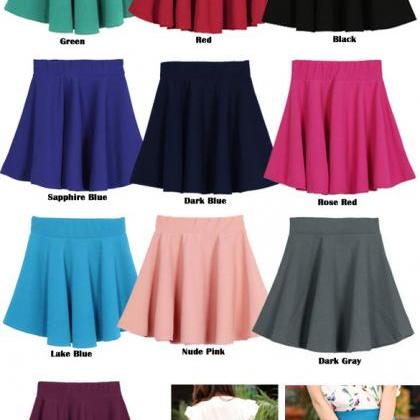 Stretch Waist Pleated Mini Skirt