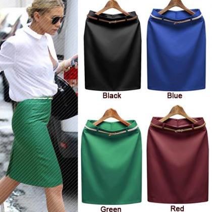 Business Pencil Ol Skirt With Belt
