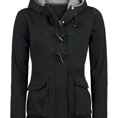 Horn Buckle Pocket Overcoat Hooded
