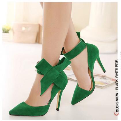 Celebrity Removable Big Bow High Heel Heels Shoes on Luulla