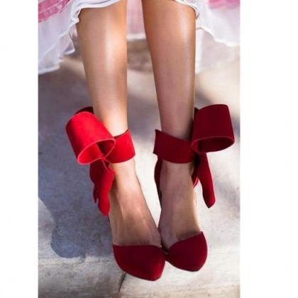Removable Big Bow High Heel Heels Prom Dress Shoes