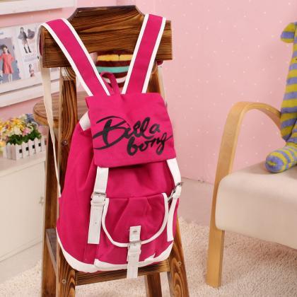 Letter Print Fashion School Backpack Canvas Travel..