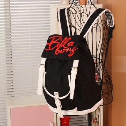 Letter Print Fashion School Backpack Canvas Travel..