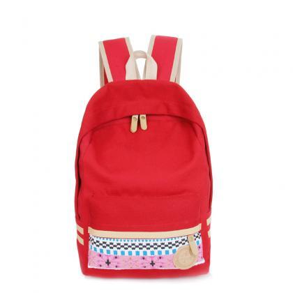 Fashion Street Style Print School Backpack Canvas..