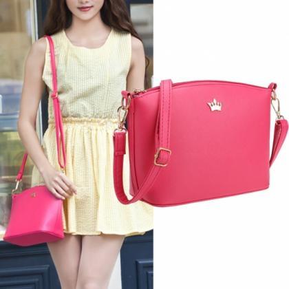 Women Synthetic Leather Solid Shoulder Strap Cross..