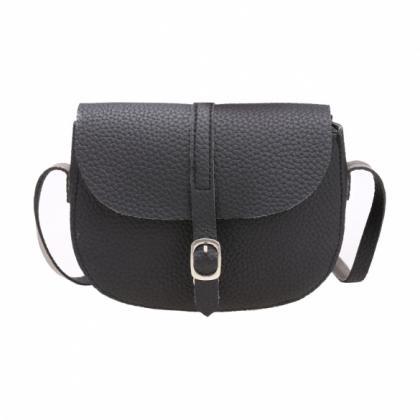 Women Synthetic Leather Messenger Bag Soft Solid..