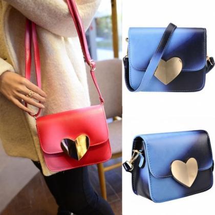 Women Korean Candy Colors Synthetic Leather Peach..