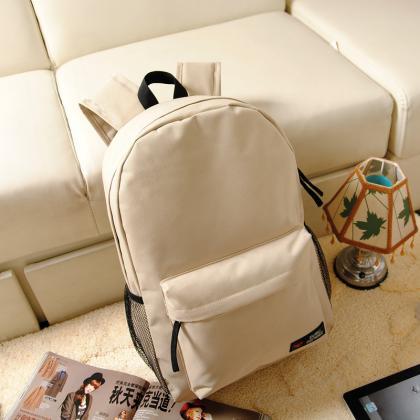Pure Color Korean Style Flexo Backpack