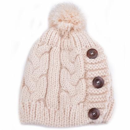 Fashion Winter Cap Warm Woolen Blend Knitted..