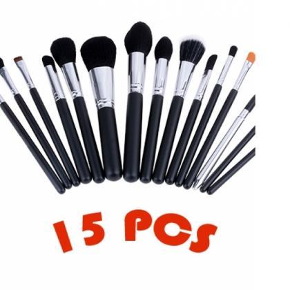 2016 High Quality 15 Pcs Black Makeup Brushes Set..
