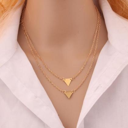 Street Beat Fashion Style Double Triangle Clavicle..