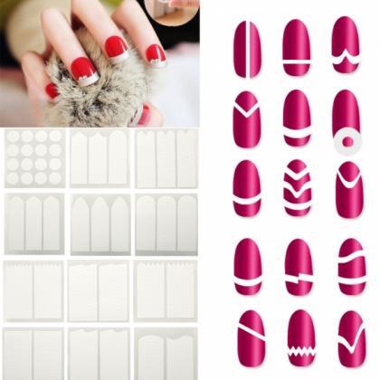 24 Styles Sheet Diy Stickers French Nail Art Tips..