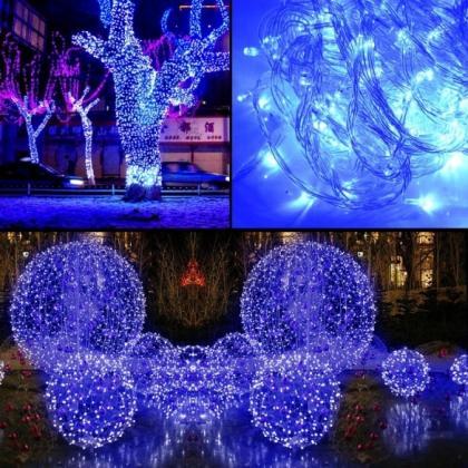 10m 100 Led Blue Lights Decorative Christmas Party..