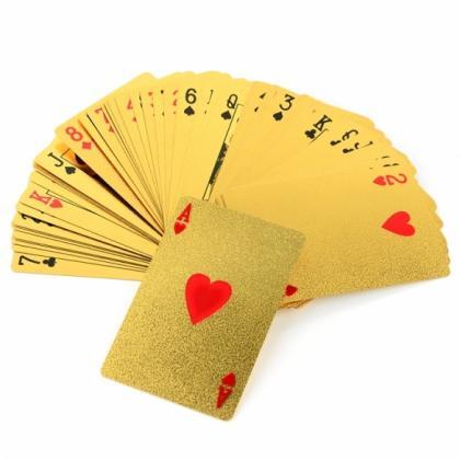24k Karat Gold Foil Plated Eur Poker Playing Card..