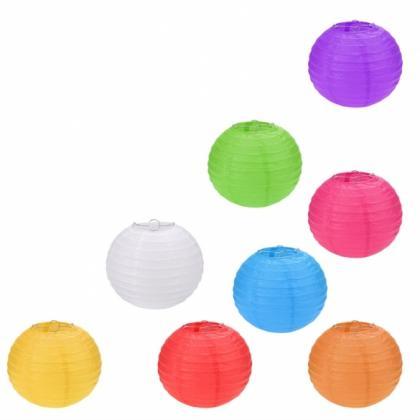 8inch 8pcs Round Paper Lanterns Multi-colors..