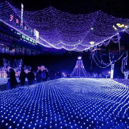 Blue 100 Led Net Mesh Fairy Lights Twinkle..