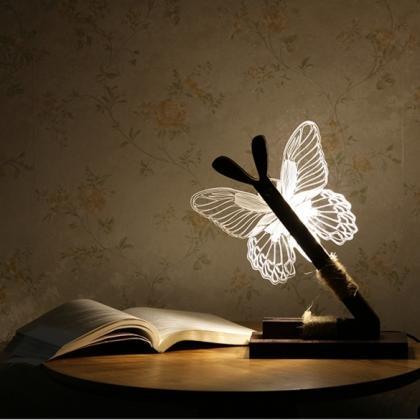 Abstract 3D LED Butterfly Light Des..