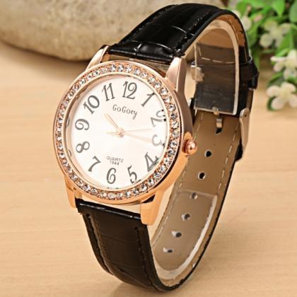 Women Fashion Synthetic Leather Large Dial..