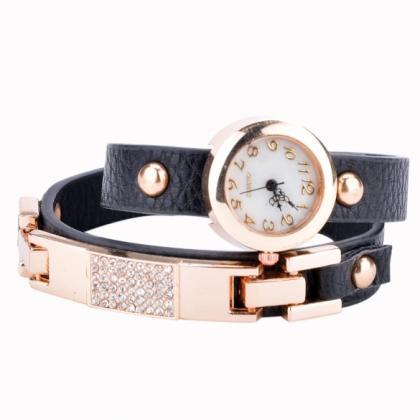 Women Vintage Synthetic Leather Strap Watch The..