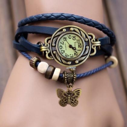 Women Leather Wrist Watch Bracelet ..