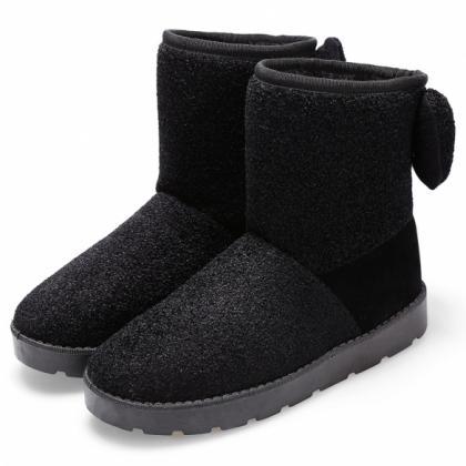 Fashion Women Winter Warm Bowknot Ankle Snow Boot..