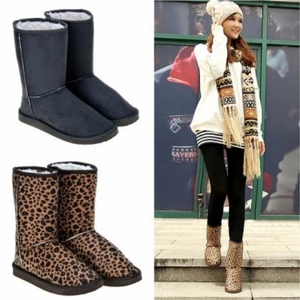 Women Fashion Winter Warm Middle Long Snow Boots..