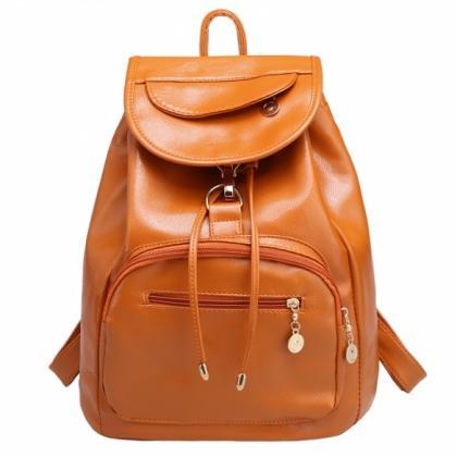 Women Backpack Vintage Style Solid School Soft..