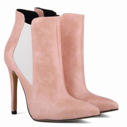 Pointed-toe Stiletto Ankle Boots