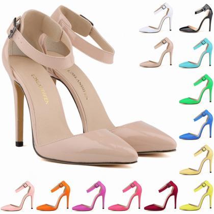 Pointed-toe Stiletto Heels With Adjustable Buckle..